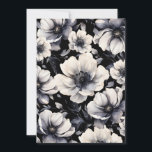 Elegant Modern White Black Floral Wedding Invitation<br><div class="desc">Floral Pattern Only</div>