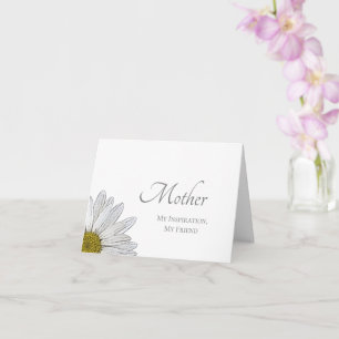 Elegant Modern White Daisy Simple Mother's Day Card