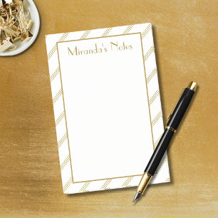 Elegant Modern White Dotted Gold Lines Post-it Notes