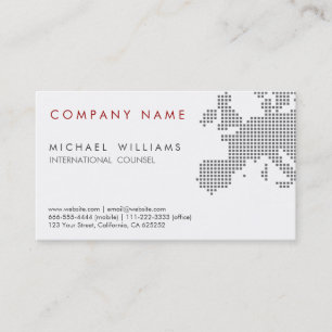 ELEGANT MODERN WHITE EUROPE MAP THE INTERNATIONAL BUSINESS CARD