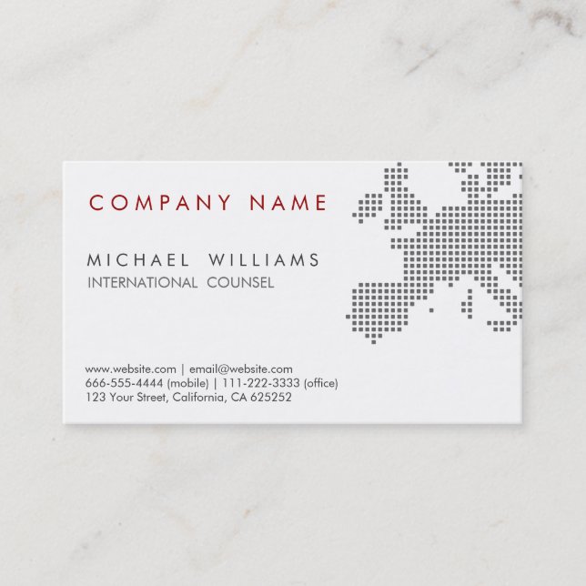 ELEGANT MODERN WHITE EUROPE MAP THE INTERNATIONAL BUSINESS CARD (Front)