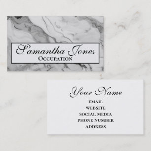 Elegant Modern white grey black marble pattern Business Card