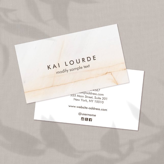 Elegant Modern White Marble  Stone Professional  Business Card (Creator Uploaded)