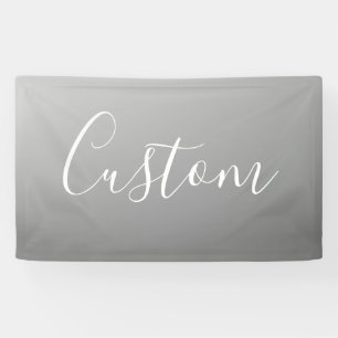 Elegant Modern White Script Writing Grey Gradient  Banner