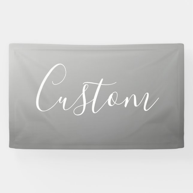 Elegant Modern White Script Writing Grey Gradient  Banner (Horizontal)