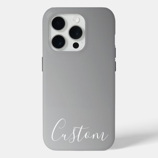 Elegant Modern White Script Writing Grey Gradient  Case-Mate iPhone Case (Back)
