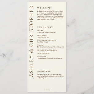 Elegant Modern Wildflower Off-White Wedding Program