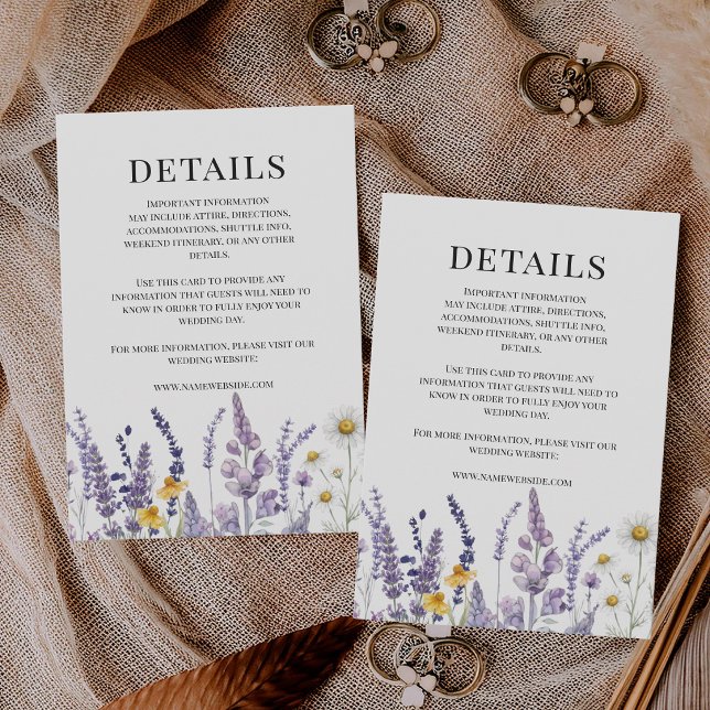 Elegant & Modern Wildflower Rustic Wedding Enclosure Card (Creator Uploaded)