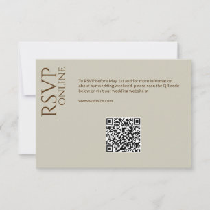 Elegant Modern Wildflower Taupe Wedding RSVP Card