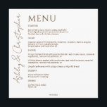 Elegant Modern Wildflower White & Bronze Wedding Menu<br><div class="desc">Straight-forward minimalist wedding reception menu with a focal-point on the couple's names in an elegant calligraphic typeface. Design features clean lines, minimalist typography and a colour palette coordinating with wedding stationery collection. ❀❀❀ Fully personalizable and easily customizable. However, please reach out for assistance in personalizing or customizing to fit your...</div>