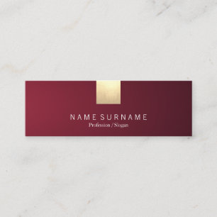 Elegant Modern Wine Violet Gradient Gold Accent Mini Business Card