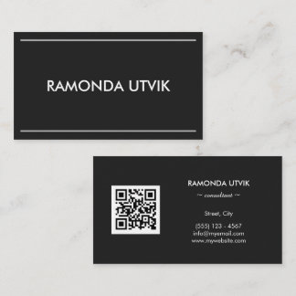 Elegant Modern with QR code Business Card