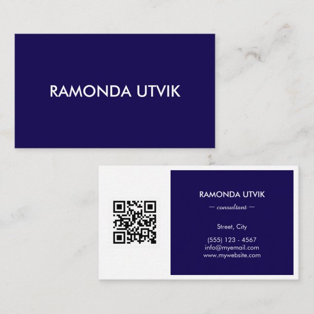 Elegant Modern with QR code Business Card (Front/Back)