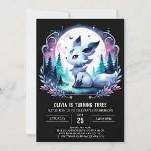 Elegant Modern Wolf Birthday Invitation