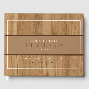 elegant modern wood wedding guest-book guest book