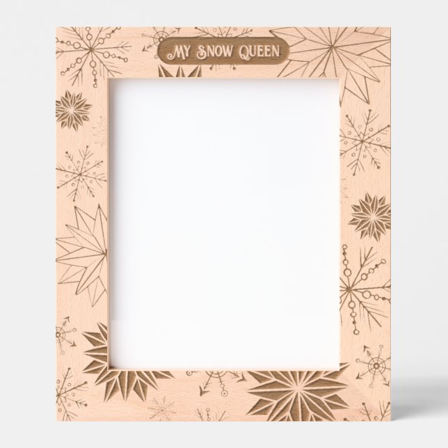 Elegant modern wooden ice crystals for her etched frames (Front)
