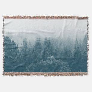Elegant Modern Woods Watercolor Throw Blanket