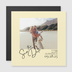 Elegant Modern Yellow Save the Date Photo Magnetic Invitation