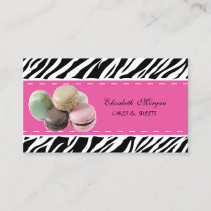 Elegant Modern Zebra Print ,French  Macaron Business Card