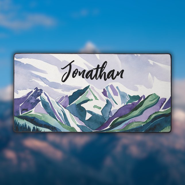 Elégant Moderne Aquarelle Montagnes Paysage (Créateur téléchargé)