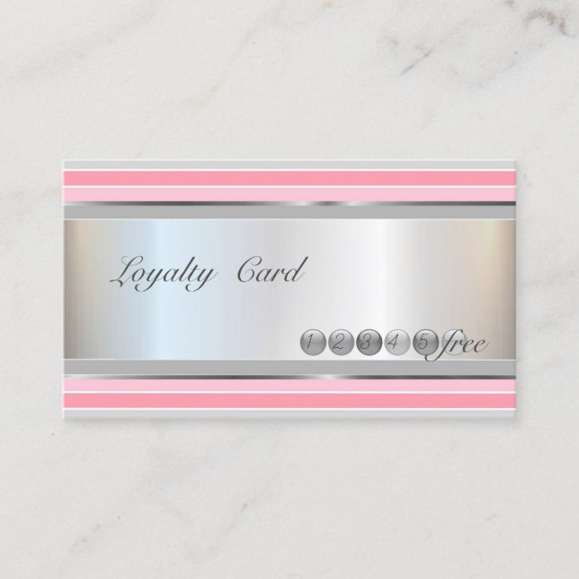Elégant moderne, Argent, Carte Fidélité rayée (Devant)