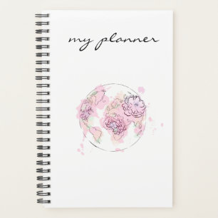Elégant Moderne Chic Rose Aquarelle Globe