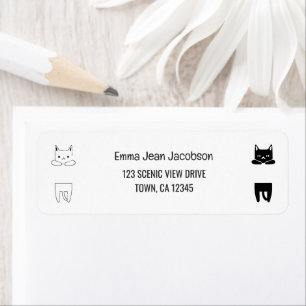 Élégant Moderne Cute Cats 2 Photos Retour Adresse