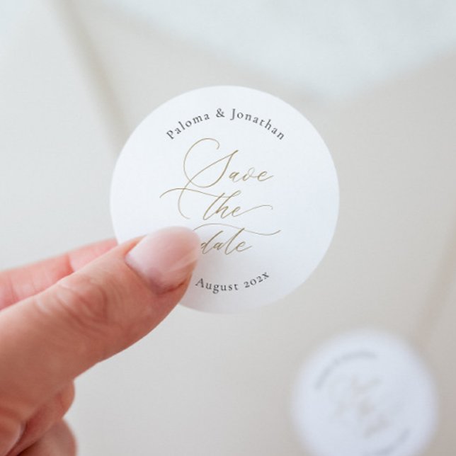 Élégant moderne Enregistrer le sticker de date ave (Créateur téléchargé)