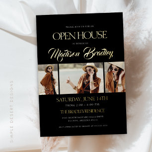 Elégant Moderne Gold Foil Graduation Invitation