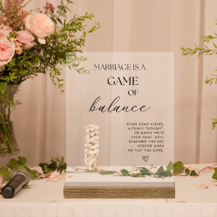 Elégant moderne Jenga Guest Book Mariage