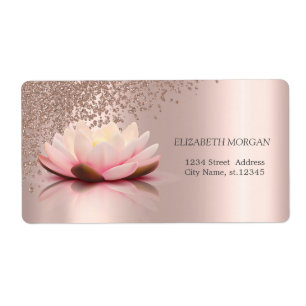 Élégant Moderne Luxueux Rose Gold Diamants Lotus