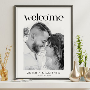 Élégant moderne Mariage simple Affiche de bienvenu