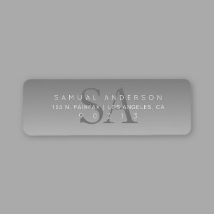 Elegant Moderne Monogram Ombre Adresse de retour