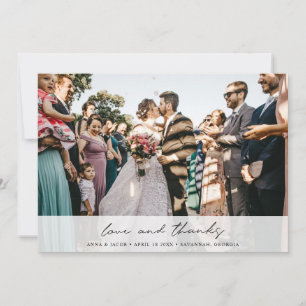 Elégant moderne Photo Love et Merci Mariage