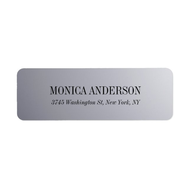 Élégant moderne Silver Grey Adresse de retour Labe (Devant)