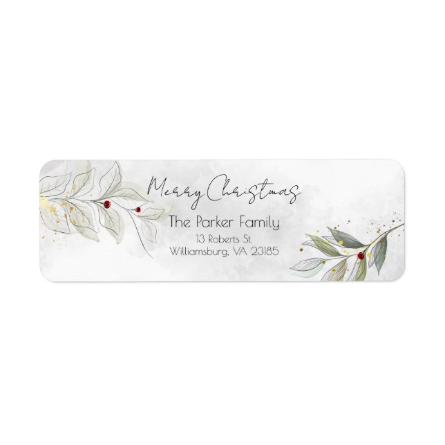 Élégant moderne Silver Noël Floral (Devant)