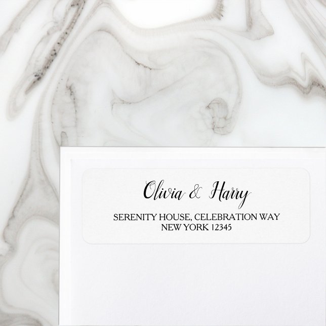 Élégant Moderne Simple Mariage Adresse de retour É (Créateur téléchargé)