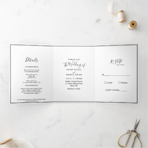 Élégant moderne Tripli Lettre pliée Invitation pli