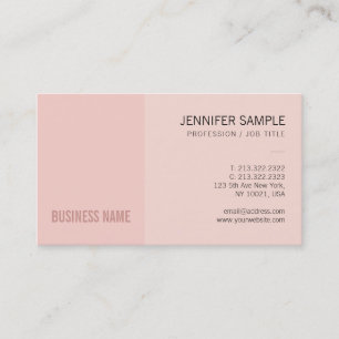 Elegant Modish Blush Pink Creative Plain Trendy Business Card