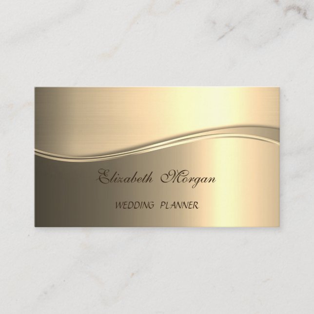 Elegant Modrn Luxury Gold Business Card (Front)