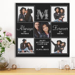 Elegant MOM 5 Photo Collage Monogram Unique Mom Faux Canvas Print<br><div class="desc">Surprise mom this mothers day with a personalized 5 photo unique mother poem & monogram room canvas. "Always My Mother, Forever My Friend" Personalize this mom plaque with favourite photos, message and name.. Visit our collection for the best mom mother's day gifts and personalized mom gifts. COPYRIGHT © 2022 Judy...</div>