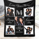 Elegant MOM 5 Photo Collage Monogram Unique Mom Fleece Blanket<br><div class="desc">Surprise mom this mothers day with a personalized 5 photo unique mother poem & monogram blanket. " Love You More" - "Always My Mother, Forever My Friend" Personalize this mom blanket with favourite photos, message and name.. Visit our collection for the best mom mother's day gifts and personalized mom gifts....</div>