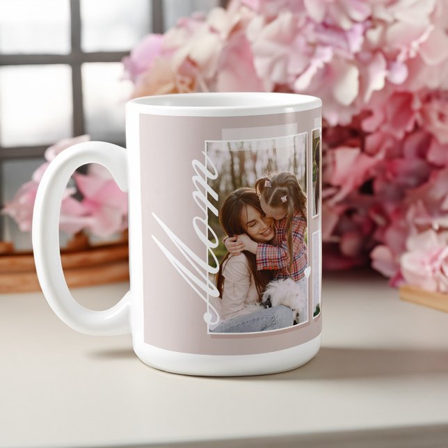 Elegant Mom Script Snapshot Mother's Day Photo Coffee Mug (Elegant Mom Script Snapshot Mother's Day Photo Coffee Mug)