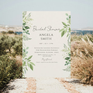 Elegant Moments Foliage Cream Bridal Shower Invitation