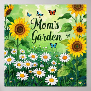 Elegant Mom's flower floral garden  Poster