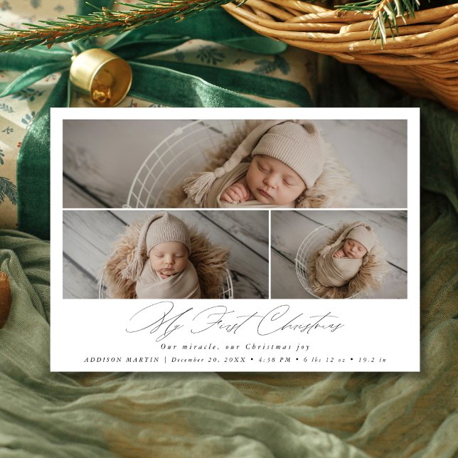 Élégant mon premier Faire-part photo bébé de Noël (Créateur téléchargé)