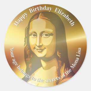 Elegant Mona Lisa Gioconda Leonardo Da Vinci Classic Round Sticker
