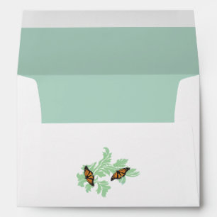 Elegant Monarch Butterfly 5x7 Wedding Invitation Envelope