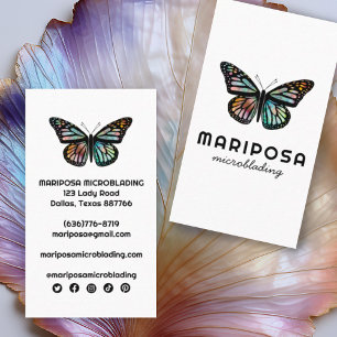 Elegant Monarch Butterfly Esthetician Beauty Salon Business Card