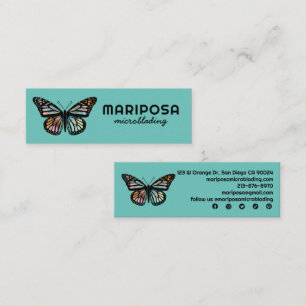 Elegant Monarch Butterfly Esthetician Beauty Salon Mini Business Card